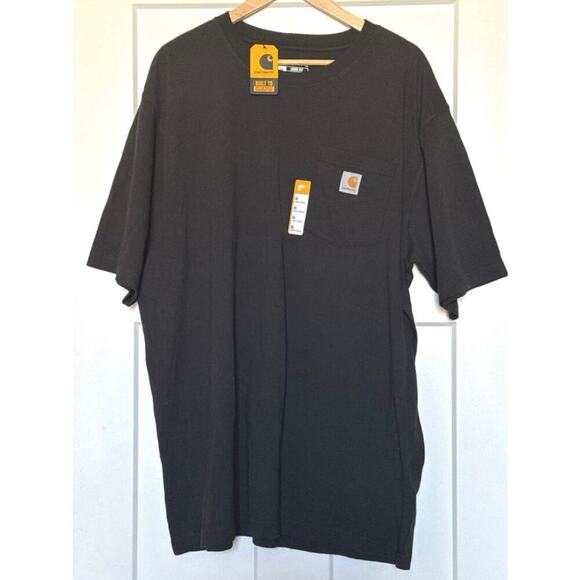 NWT Carhartt Mens XL Loose Fit Heavyweight Short-Sleeve Pocket T-Shirt in Black - Picture 2 of 8